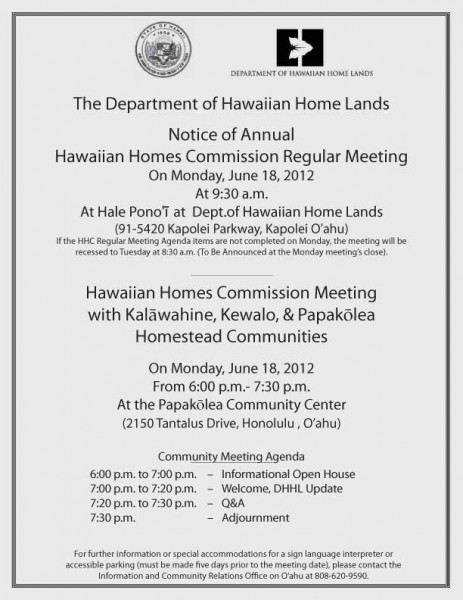Papakolea community meeting flier