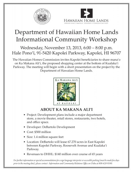 DHHL Community Meeting Flier