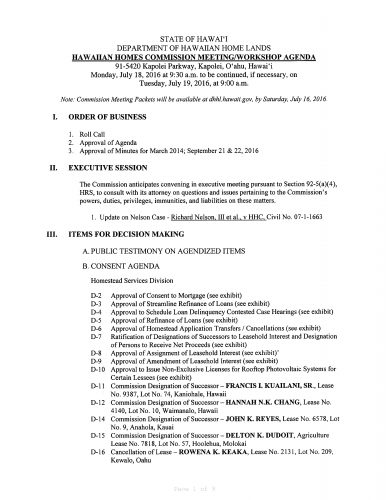 2016 July HHC Meeting Agenda